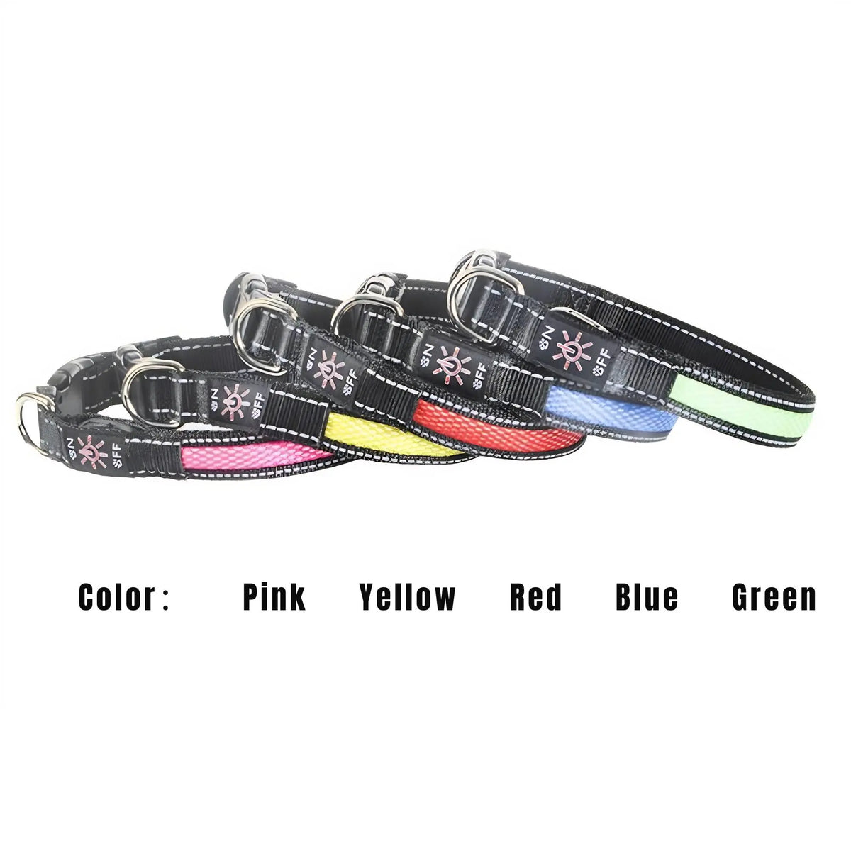High-Visibility LED Safety Glow Dog Collar - USB Rechargeable, Adjustable Soft Mesh, Durable & Comfortable, 3 Light Modes (Quick Flash Mode Included), Camping Use, Night Visibility, 5 Sizes (XS-XL) for Small/Large Dogs, See Your Pup at Night