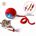 3-In-1 Smart Cat Toy Ball - Automatic Interactive Cat Toy with 3 Interchangeable Silicone Shell Tails, Universal Fit Set with Extra Tail, Supports Chase Stimulation to Reduce Boredom