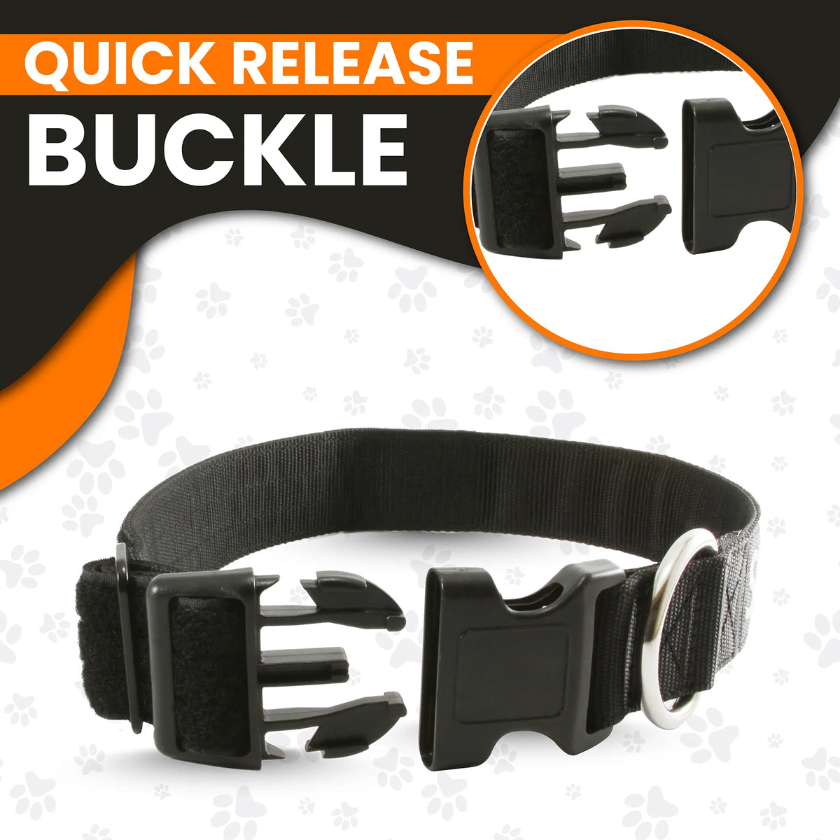 Tacticollar Adjustable Nylon Service Dog Collar with Embroidery