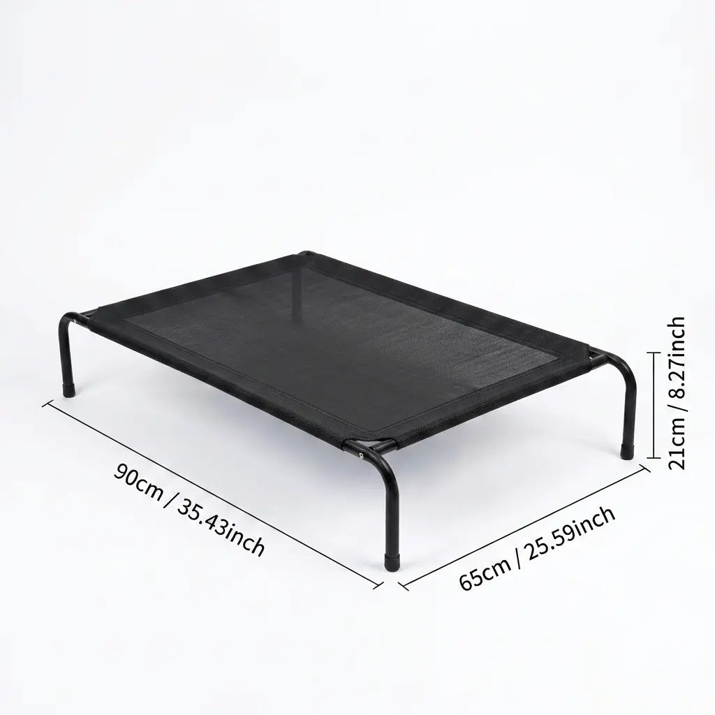 Petitrinu Classic Raised Dog Bed with Metal Raised Frame - Textilene Stretch Mesh Fabric, Cooling, Breathable, Moisture Proof, Joint Relief for Medium/Large Dogs, 2 Sizes (47.24In×31.89In×9.45In/35.43In×25.59In×8.27In) Pet Cot Sohochic
