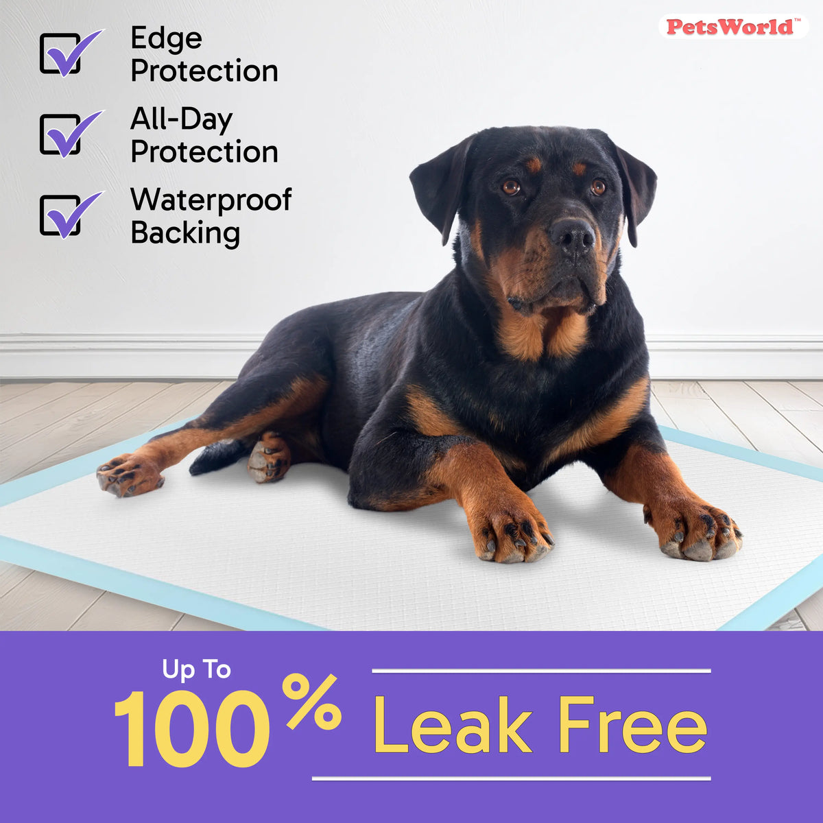 Petsworld Dog Training & Potty Pads – Extra Large, Super Absorbent, Leak-Proof (30X36 Inches)