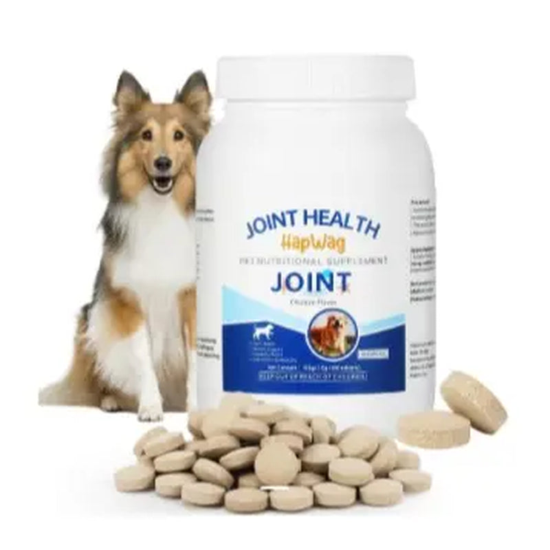 HAPWAG FDA Registered Dog Joint Support Chewables - Chicken Flavor, Vet Recommended Canine Nutritional Supplement with Glucosamine, Chondroitin, Calcium, Daily Canine Wellness Mobility Aid for Hip & Bone, Muscle & Flexibility Boost, All Ages, 100 Count