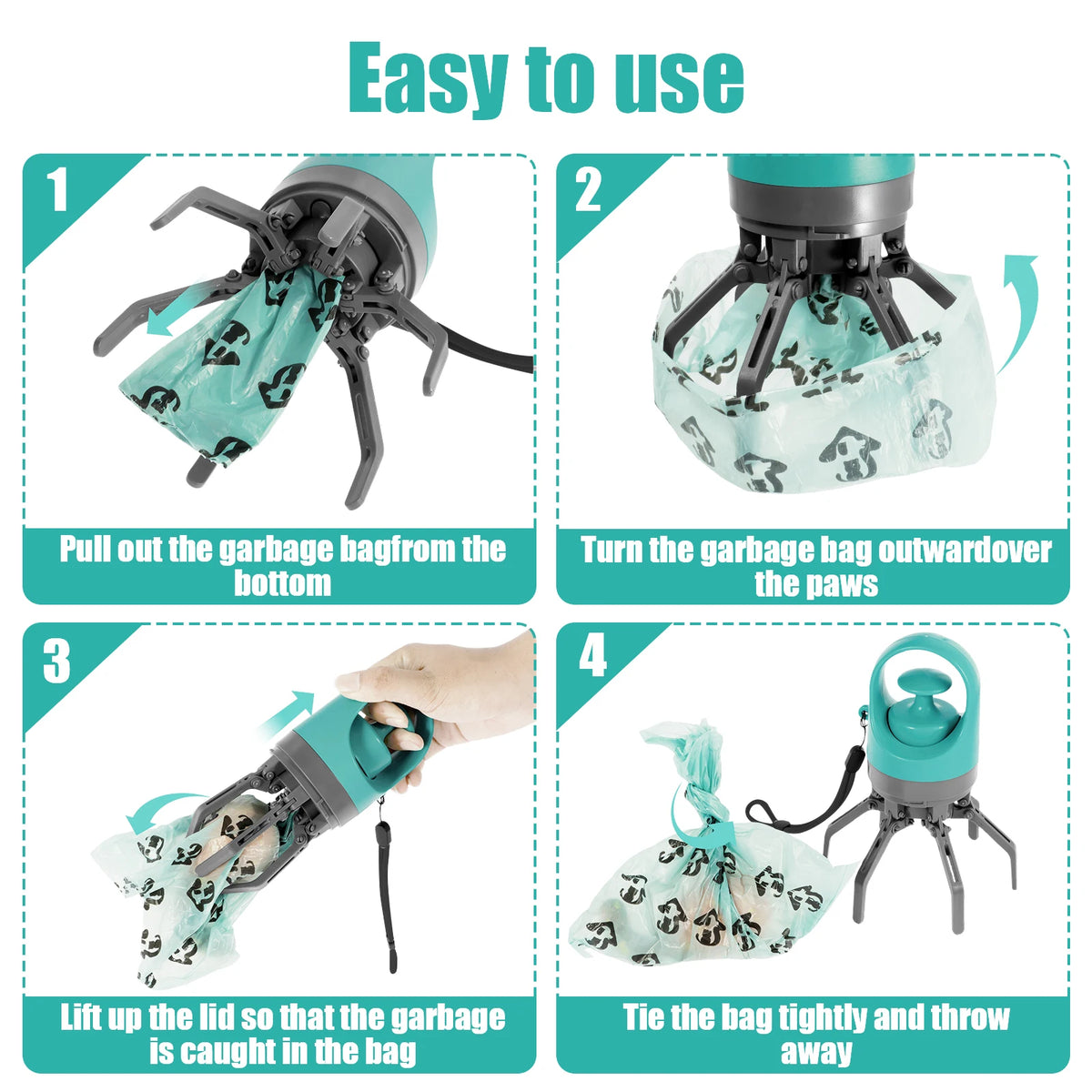 Portable Pet Waste Disposal Bag with Dog Fecal Shovel Dispenser