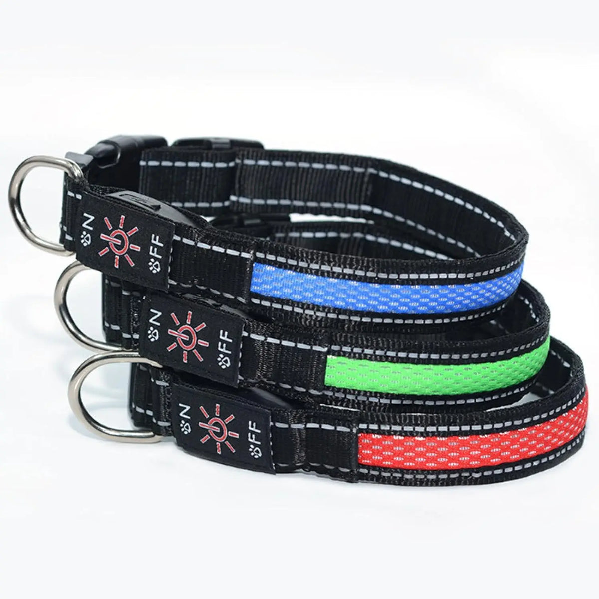 High-Visibility LED Safety Glow Dog Collar - USB Rechargeable, Adjustable Soft Mesh, Durable & Comfortable, 3 Light Modes (Quick Flash Mode Included), Camping Use, Night Visibility, 5 Sizes (XS-XL) for Small/Large Dogs, See Your Pup at Night