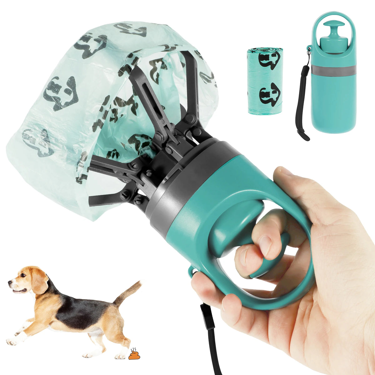 Portable Pet Waste Disposal Bag with Dog Fecal Shovel Dispenser